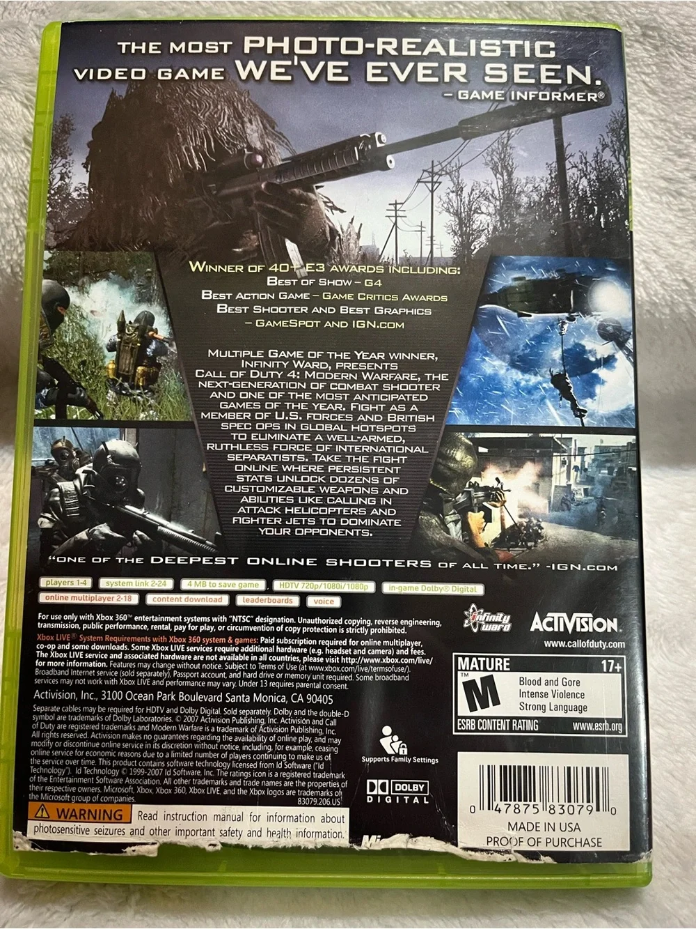 Xbox 360 Call of Duty 4: Modern Warfare - Green Case